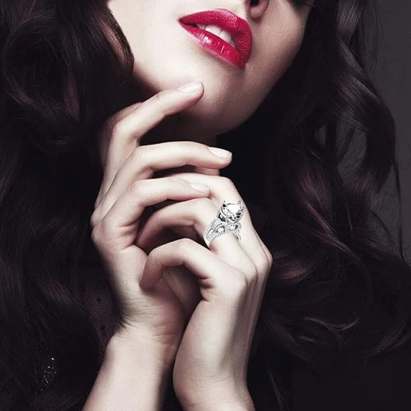 Platinum Plated Big Love Heart  Cubic Zirconia Wide Cluster Architecture Rings - Picture 2 of 7